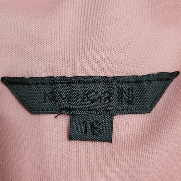 Pink Black Lace Overlay Mini Dress Fit & Flare Sz 16 - Picture 10 of 14